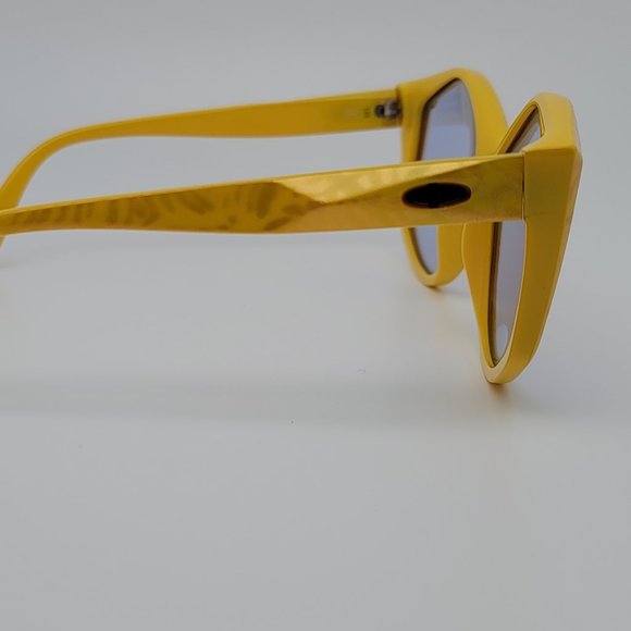 Christian Dior 2224 40 Yellow Tiger Stripe Rhinestone Frame Blue Lens Sunglasses main image 5